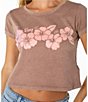 Roxy Hibiscus Row Short Sleeve Cropped T-Shirt - Image 4