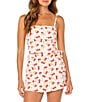 Roxy Island Sun Sleeveless Cherry Print Linen Blend Tank Top - Image 1