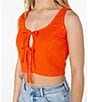 Roxy Kayla Cropped Tie Front Tank Top - Image 5