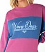 Roxy Lineup Long Sleeve Color Blocked Crew Neck Oversized Pullover - Image 4