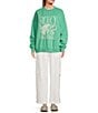 Roxy Lineup Long Sleeve Oversized Sweatshirt, Color:Winter Green - Image 3