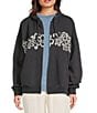 Roxy Lineup Relaxed Fit Long Sleeve Oversized Zip-Up Hooded Jacket, Color:Phantom - Image 1