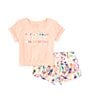 Color:Assorted - Image 1 - Little Girls 2T-6X Short Sleeve Slub Jersey Top & Floral French Short Set