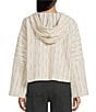 Roxy Long Sleeve Stripe Rich Coast Poncho, Color:Deep Lagoon - Image 2