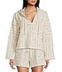 Roxy Coordinating Long Sleeve Stripe Rich Coast Poncho - Image 1