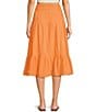 Roxy Malia Coordinating Solid Ruffle Tiered Midi Skirt, Color:Musk Melon - Image 2