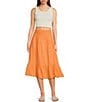 Roxy Malia Coordinating Solid Ruffle Tiered Midi Skirt, Color:Musk Melon - Image 3