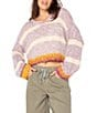 Roxy Marine Magic Striped Long Sleeve Cropped Sweater - Image 1