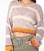 Roxy Marine Magic Striped Long Sleeve Cropped Sweater - Image 4