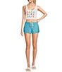 Color:Maui Blue - Image 3 - New Impossible Pull-On Drawstring Love Shorts