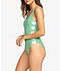 Color:Zephyr Green - Image 4 - OG Roxy Tank Floral Sides Scoop Neck Plunge Back One Piece Swimsuit