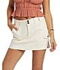 Color:Tapioca - Image 2 - Roll With It Mid Rise Cargo Mini Skirt