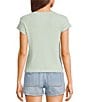 Roxy Roxy Patchwork 90s Baby Rib T-Shirt, Color:Cameo Green - Image 2