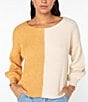 Roxy Sandbar Hop Color Blocked Sweater, Color:Honey Yellow - Image 4