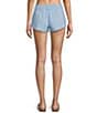 Color:Bel Air Blue - Image 2 - Scenic Route Mid Rise Frayed Hem Pull-On Drawstring Shorts