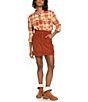 Color:Baked Clay - Image 4 - Silent Days Corduroy Mini Skirt