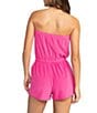 Color:Shocking Pink - Image 2 - Special Feeling Bandeau Terry Swim Cover-Up Romper