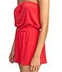 Color:Hibiscus - Image 4 - Special Feeling Bandeau Terry Swim Cover-Up Romper