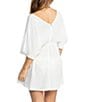 Color:Egret - Image 2 - Sun Baby Solid V-Neck Short Sleeve Dress Swim Cover-Up