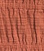 Color:Cedar Wood - Image 4 - Sunset Tie Front Elastic Waist Crop Tank Top