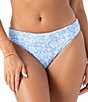 Roxy Tapestry Patchwork Texture Low Waist Hipster Swim Bottom, Color:Bleu - Image 1