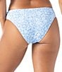 Roxy Tapestry Patchwork Texture Low Waist Hipster Swim Bottom, Color:Bleu - Image 2