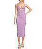 Color:Crocus Petal - Image 1 - Wavey Lady Twist Front Side Slit Midi Dress
