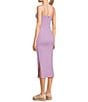 Color:Crocus Petal - Image 3 - Wavey Lady Twist Front Side Slit Midi Dress