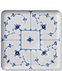 Royal Copenhagen Blue Fluted Plain Floral Motif Pattern Porcelain Large Square Plate - Image 1