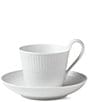 Royal Copenhagen White Fluted Carved Cup & Saucer - Image 1