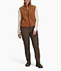 Royal Robbins Palisades Soft Sherpa Roll Edge Mock Neck Zip Front Vest, Color:Tawny - Image 3