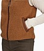 Royal Robbins Palisades Soft Sherpa Roll Edge Mock Neck Zip Front Vest, Color:Tawny - Image 5