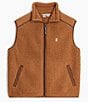 Royal Robbins Palisades Soft Sherpa Roll Edge Mock Neck Zip Front Vest, Color:Tawny - Image 6