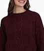 Royal Robbins Rockcraft Cable Merino Wool Double Layer Mock Neck Long Sleeve Sweater, Color:Loganberry Heather - Image 4
