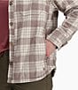 Royal Robbins Vista Flannel Plaid Point Collar Button Front Shacket, Color:Chalk Antelope Plaid - Image 4