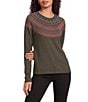 Royal Robbins Westlands Fairisle Pattern Crew Neck Long Sleeve Sweater - Image 5