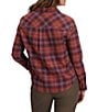 Royal Robbins Womens Lieback Organic Cotton Point Collar Button Front Shirt, Color:Wild Rhubard Dipsea Plaid - Image 2