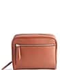 Color:Tan - Image 1 - Leather Contemporary Toiletry Bag
