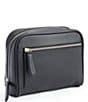 Color:Black - Image 1 - Leather Contemporary Toiletry Bag