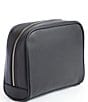 Color:Black - Image 2 - Leather Contemporary Toiletry Bag