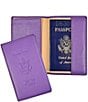 Color:Purple - Image 1 - Leather Debossed RFID Blocking Passport Jacket