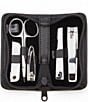 Color:Black - Image 2 - Leather Deluxe Chrome Plated Mini-Manicure Kit