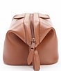 Color:Tan - Image 3 - Leather Deluxe Toiletry Bag