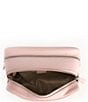 Color:Light Pink - Image 2 - Leather Double Zip Toiletry Bag