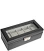 Color:Black - Image 1 - Leather Five-Slot Watch Box