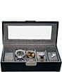 Color:Black - Image 3 - Leather Five-Slot Watch Box
