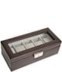Color:Brown - Image 1 - Leather Five-Slot Watch Box