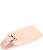 Color:Light Pink - Image 1 - Leather Luggage Tag with Silver Hardware