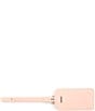 Color:Light Pink - Image 3 - Leather Luggage Tag with Silver Hardware