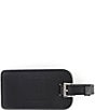 Color:Black - Image 1 - Leather Luggage Tag with Silver Hardware